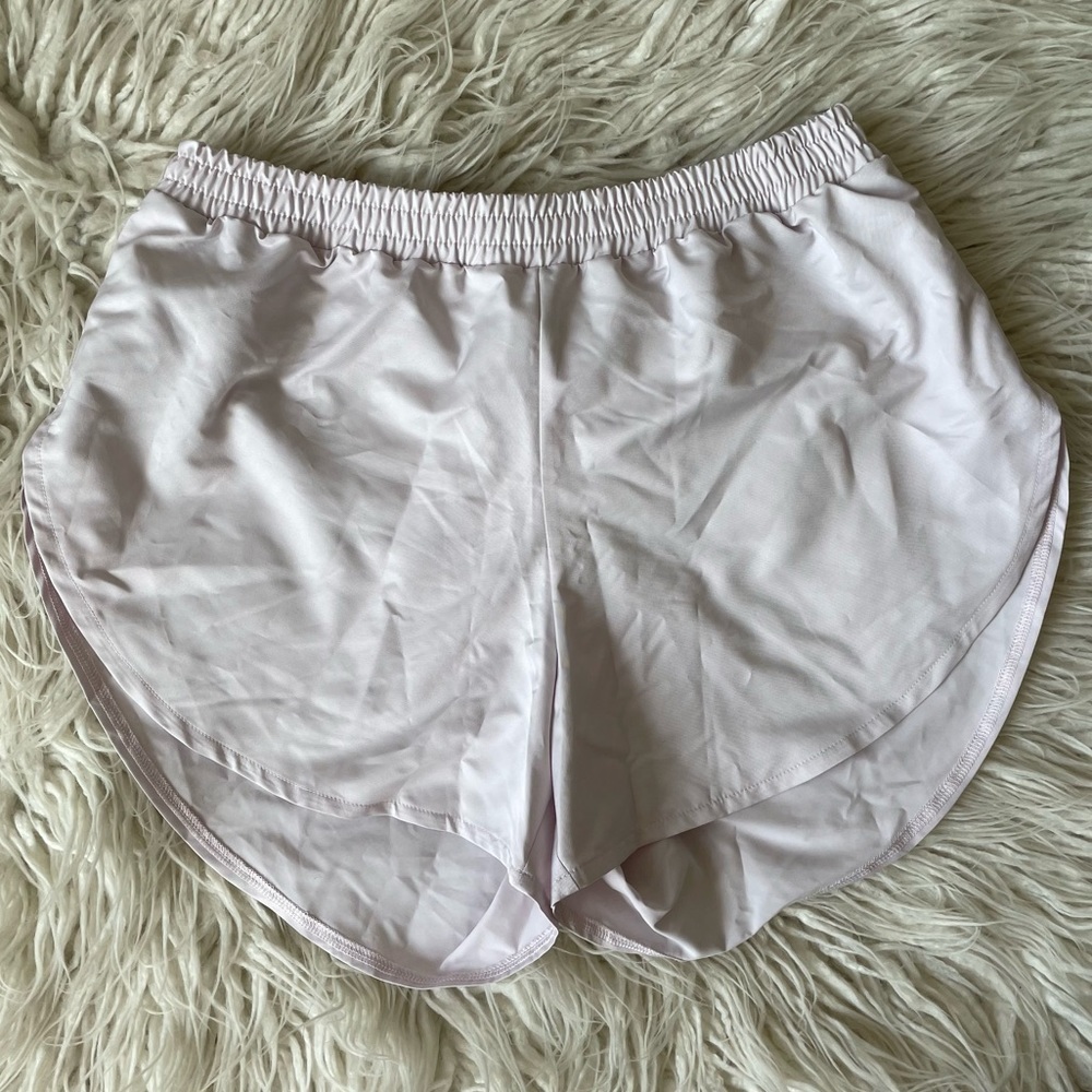 NU-IN Active Pale Pink Polyester Running Shell Shorts 005-00316-0028 EUC Size S